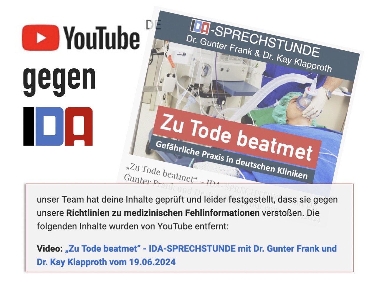 Read more about the article YouTube gegen IDA! – Unser YouTube-Kanal wurde gesperrt
